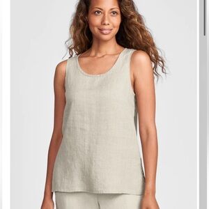 $94 Flax linen yellow butter tank lithuania size small festival westerncore